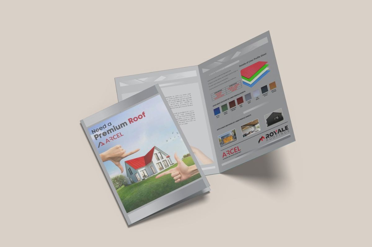 Arcel bi-fold brochure spread