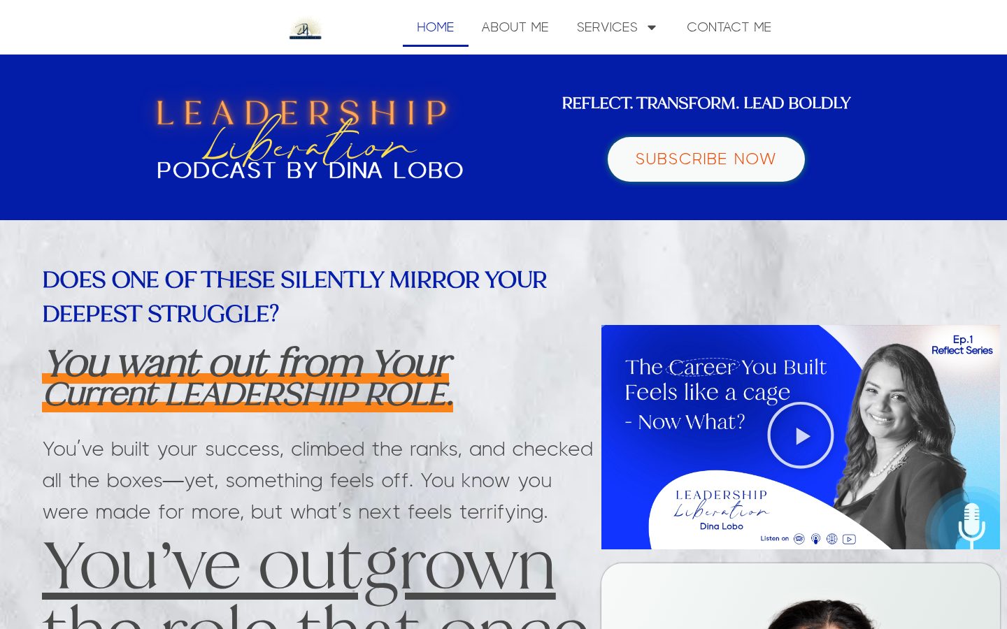 Dina Lobo coaching website homepage