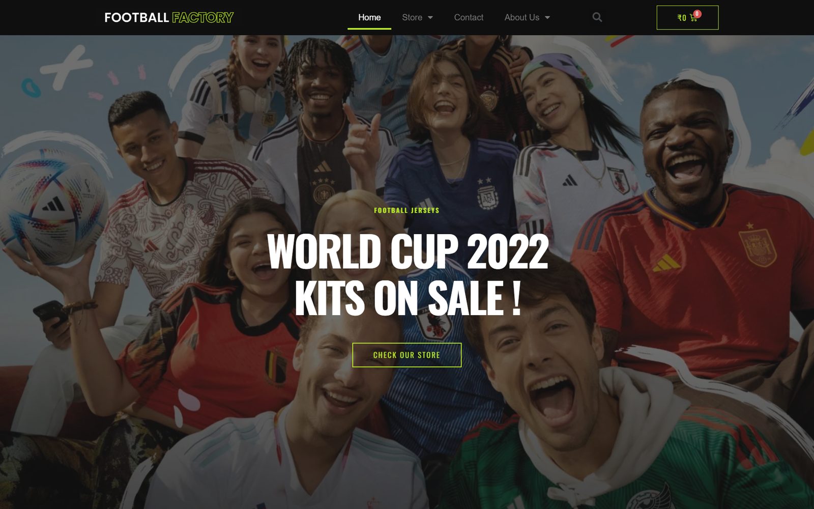Football Factory online store homepage