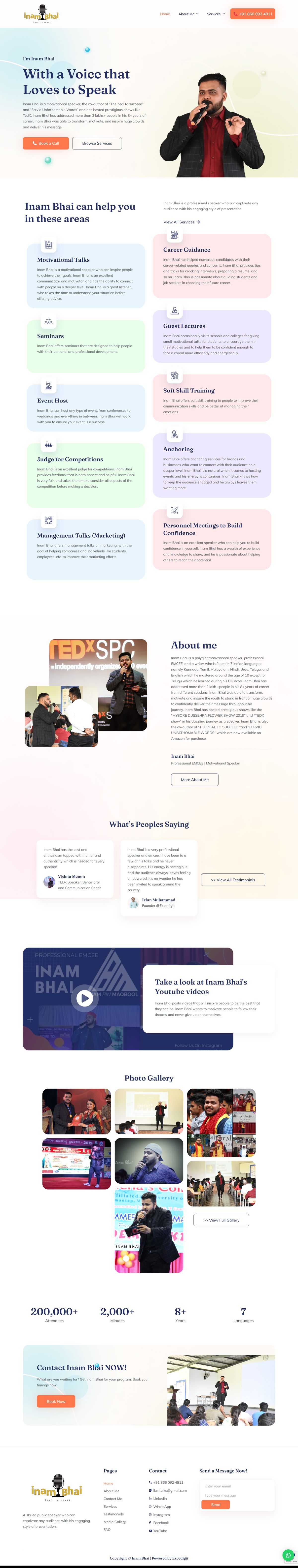 Inam Bhai website full homepage